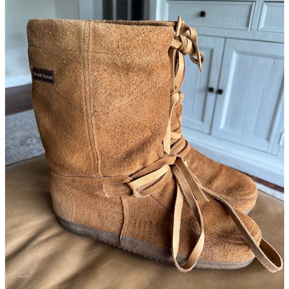 Steger Mukluks Chesnut Leather Winter Boots Mens Size US 14 + felt insoles - Picture 2 of 12